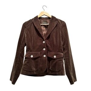 Eddie Bauer Vintage Green Velvet Cotton Blazer Size 4 Whimsygoth Dark Academia